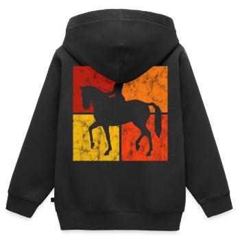 Dressur Dressurreiten Dressurreiter Reiten Pferd - Kinder Premium Organic Zip Hoodie - Schwarz - Hinten - AI Model Kid Male (0cm)