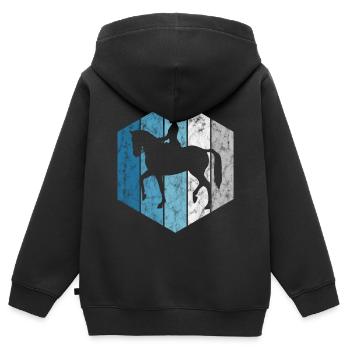 Dressur Dressurreiten Dressurreiter Reiten Pferd - Kinder Premium Organic Zip Hoodie - Schwarz - Hinten - AI Model Kid Male (0cm)