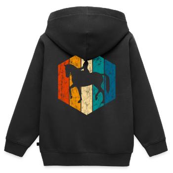 Dressur Dressurreiten Dressurreiter Reiten Pferd - Kinder Premium Organic Zip Hoodie - Schwarz - Hinten - AI Model Kid Male (0cm)