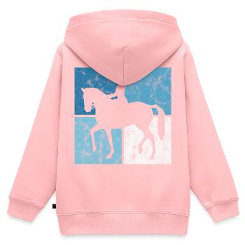 Dressur Dressurreiten Dressurreiter Reiten Pferd - Kinder Premium Organic Zip Hoodie - Rosa - Hinten - AI Model Kid Female (0cm)