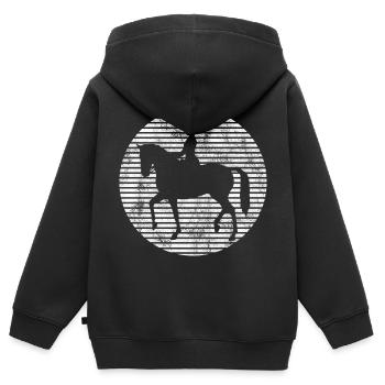 Dressur Dressurreiten Dressurreiter Reiten Pferd - Kinder Premium Organic Zip Hoodie - Schwarz - Hinten - AI Model Kid Male (0cm)