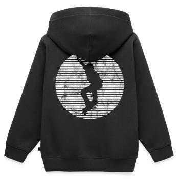 Skateboarder Skateboard Skater Skate Skateing - Kids Premium Organic Zip-up Hoodie - black - Back - AI Model Kid Male (0cm)