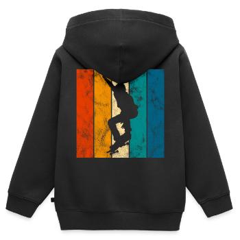 Skateboarder Skateboard Skater Skate Skateing - Sweat Premium à capuche zippé enfant bio - noir - Dos - AI Model Kid Male (0cm)