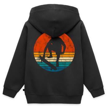 Skateboarder Skateboard Skater Skate Skateing - Sweat Premium à capuche zippé enfant bio - noir - Dos - AI Model Kid Male (0cm)