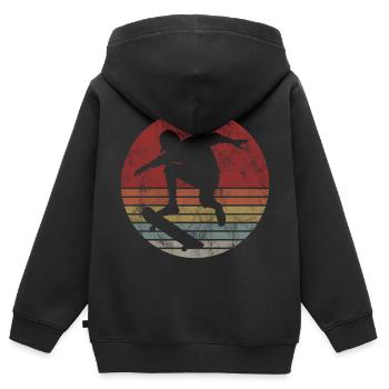 Skateboarder Skateboard Skater Skate Skateing - Sweat Premium à capuche zippé enfant bio - noir - Dos - AI Model Kid Male (0cm)