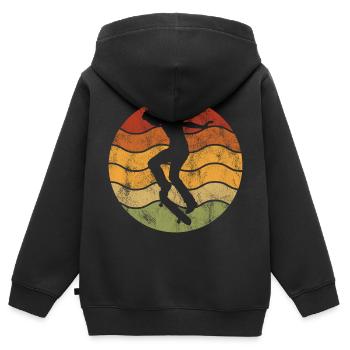 Skateboarder Skateboard Skater Skate Skateing - Sweat Premium à capuche zippé enfant bio - noir - Dos - AI Model Kid Male (0cm)