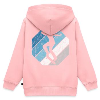Planche à roulettes Skateur Skateur Skateur Skater Skate Skating - Sweat Premium à capuche zippé enfant bio - rose - Dos - AI Model Kid Female (0cm)