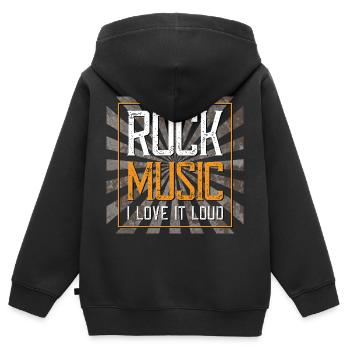 Rock - Sweat Premium à capuche zippé enfant bio - noir - Dos - AI Model Kid Male (0cm)