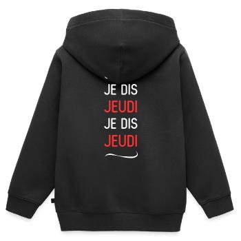 Jeudi - Sweat Premium à capuche zippé enfant bio - noir - Dos - AI Model Kid Male (0cm)