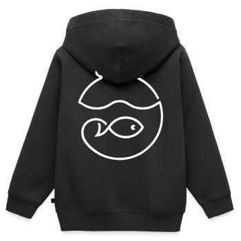 CONTENEUR D’AQUARIUM D’AQUARIUM DE BALLON DE POISSON - Sweat Premium à capuche zippé enfant bio - noir - Dos - AI Model Kid Male (0cm)