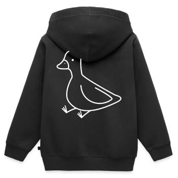 ENTE ENTLEIN KÜKEN GANS VOGEL TIER FLUG FEDER JUNG - Kinder Premium Organic Zip Hoodie - Schwarz - Hinten - AI Model Kid Male (0cm)