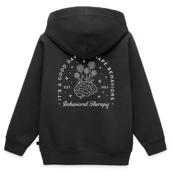 Behavioral therapy therapist - Kids Premium Organic Zip-up Hoodie - black - Back - AI Model Kid Male (0cm)