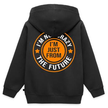 Time travel - Kids Premium Organic Zip-up Hoodie - black - Back - AI Model Kid Male (0cm)
