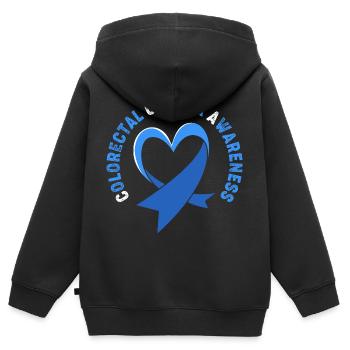 Darm Krebs Dickdarm - Kinder Premium Organic Zip Hoodie - Schwarz - Hinten - AI Model Kid Male (0cm)