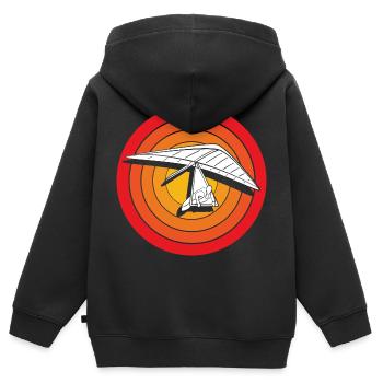 Gleitschirmfliegen Gleitschirmflieger Gleitschirm - Kinder Premium Organic Zip Hoodie - Schwarz - Hinten - AI Model Kid Male (0cm)