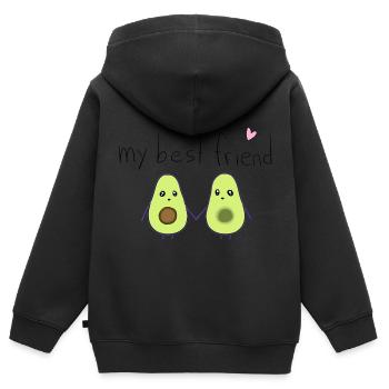 mein bester freund avocados freundschaft - Kinder Premium Organic Zip Hoodie - Schwarz - Hinten - AI Model Kid Male (0cm)