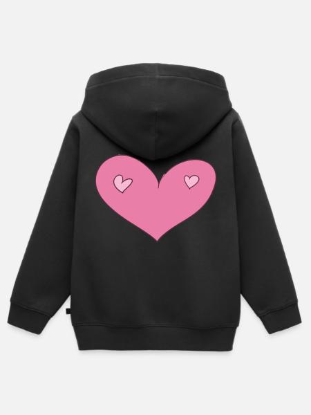 herzen herz - Kinder Premium Organic Zip Hoodie - Schwarz