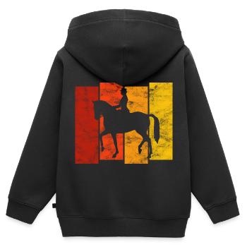 Dressur Dressurreiten Dressurreiter Reiten Pferd - Kinder Premium Organic Zip Hoodie - Schwarz - Hinten - AI Model Kid Male (0cm)