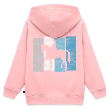 Dressur Dressurreiten Dressurreiter Reiten Pferd - Kinder Premium Organic Zip Hoodie - Rosa - Hinten - AI Model Kid Female (0cm)