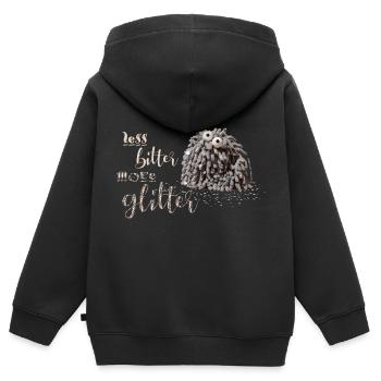 Glitzermop - Sweat Premium à capuche zippé enfant bio - noir - Dos - AI Model Kid Male (0cm)