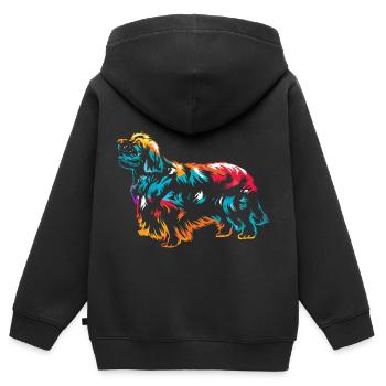 Clumber Spaniel - Kinder Premium Organic Zip Hoodie - Schwarz - Hinten - AI Model Kid Male (0cm)
