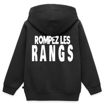 rompez les rangs - Sweat Premium à capuche zippé enfant bio - noir - Dos - AI Model Kid Male (0cm)