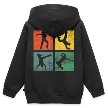 Breakdance Breakdancer Streetdance Streetdancer - Kids Premium Organic Zip-up Hoodie - black - Back - AI Model Kid Male (0cm)