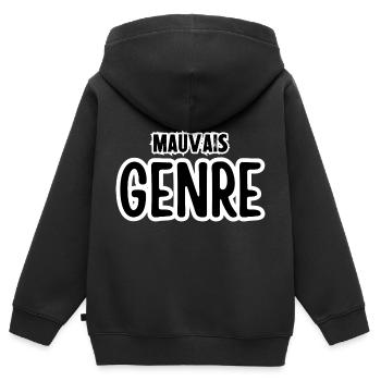 mauvais genre - Sweat Premium à capuche zippé enfant bio - noir - Dos - AI Model Kid Male (0cm)