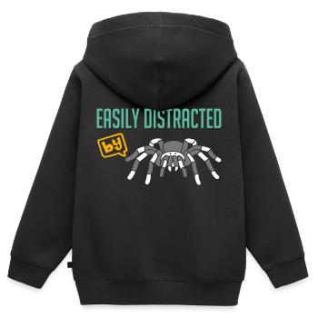 Verrückt nach Vogelspinnen lustiger Spinnenspruch - Kinder Premium Organic Zip Hoodie - Schwarz - Hinten - AI Model Kid Male (0cm)
