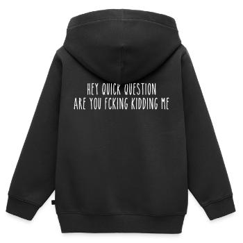 Funny and sarcastic design - Kids Premium Organic Zip-up Hoodie - black - Back - AI Model Kid Male (0cm)
