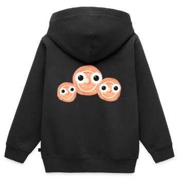 Biscuits, Biscuits, Famille, Trio - Sweat Premium à capuche zippé enfant bio - noir - Dos - AI Model Kid Male (0cm)