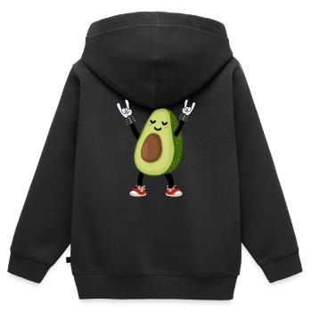 Avocado Devil Horns Pommesgabel Heavy Metal Fans - Kinder Premium Organic Zip Hoodie - Schwarz - Hinten - AI Model Kid Male (0cm)