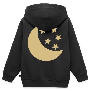 MOND UND STERNE - Kinder Premium Organic Zip Hoodie - Schwarz - Hinten - AI Model Kid Male (0cm)