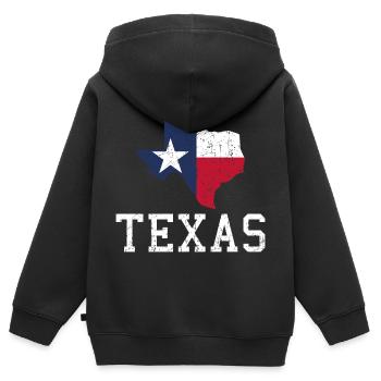 Texas - Sweat Premium à capuche zippé enfant bio - noir - Dos - AI Model Kid Male (0cm)
