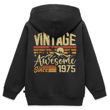 Jahrgang 1975 Retro 1975 Geburtstagsgeschenk - Kinder Premium Organic Zip Hoodie - Schwarz - Hinten - AI Model Kid Male (0cm)
