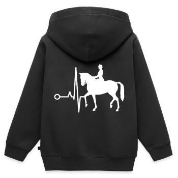 Dressur Dressurreiten Dressurreiter Reiten Pferd - Kinder Premium Organic Zip Hoodie - Schwarz - Hinten - AI Model Kid Male (0cm)