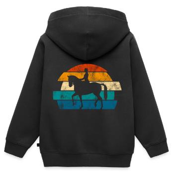 Dressur Dressurreiten Dressurreiter Reiten Pferd - Kinder Premium Organic Zip Hoodie - Schwarz - Hinten - AI Model Kid Male (0cm)