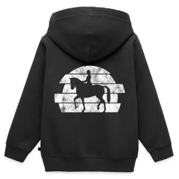 Dressur Dressurreiten Dressurreiter Reiten Pferd - Kinder Premium Organic Zip Hoodie - Schwarz - Hinten - AI Model Kid Male (0cm)