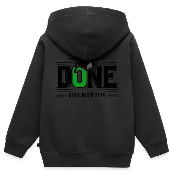 Abschlussklasse 2024 Abschlussfeier Schule - Kinder Premium Organic Zip Hoodie - Schwarz - Hinten - AI Model Kid Male (0cm)