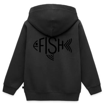 Fisch Knochen Skelett Fischgräte Fischen - Kinder Premium Organic Zip Hoodie - Schwarz - Hinten - AI Model Kid Male (0cm)