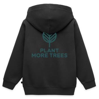 Pflanzt mehr Bäume Naturschutz Aktivist - Kinder Premium Organic Zip Hoodie - Schwarz - Hinten - AI Model Kid Male (0cm)