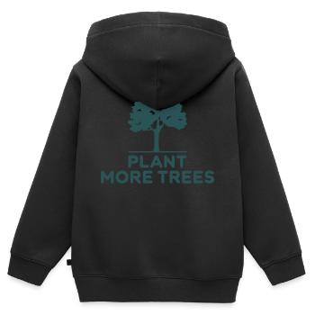 Plant More Trees Conservation Activist - Kids Premium Organic Zip-up Hoodie - black - Back - AI Model Kid Male (0cm)