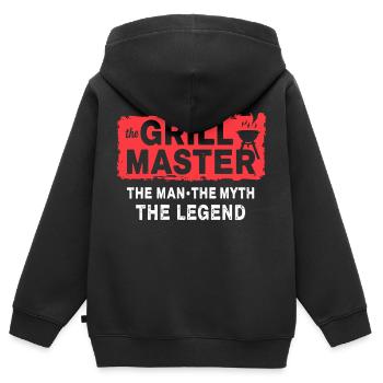 The Grillmaster BBQ Grilling Cult Saying - Kids Premium Organic Zip-up Hoodie - black - Back - AI Model Kid Male (0cm)