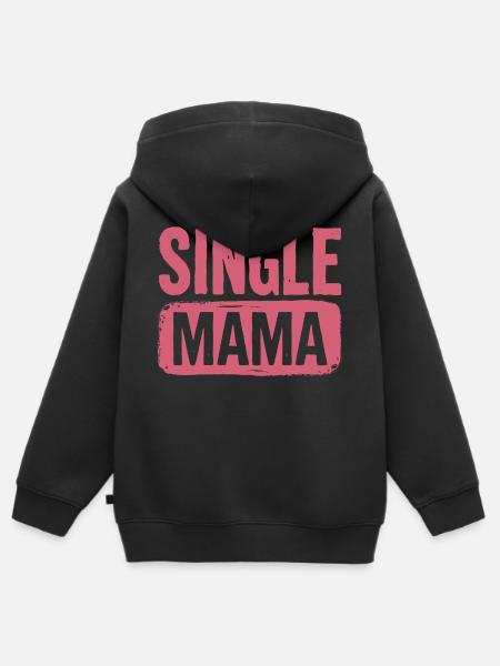 Single Mama Power Spruch - Kinder Premium Organic Zip Hoodie - Schwarz