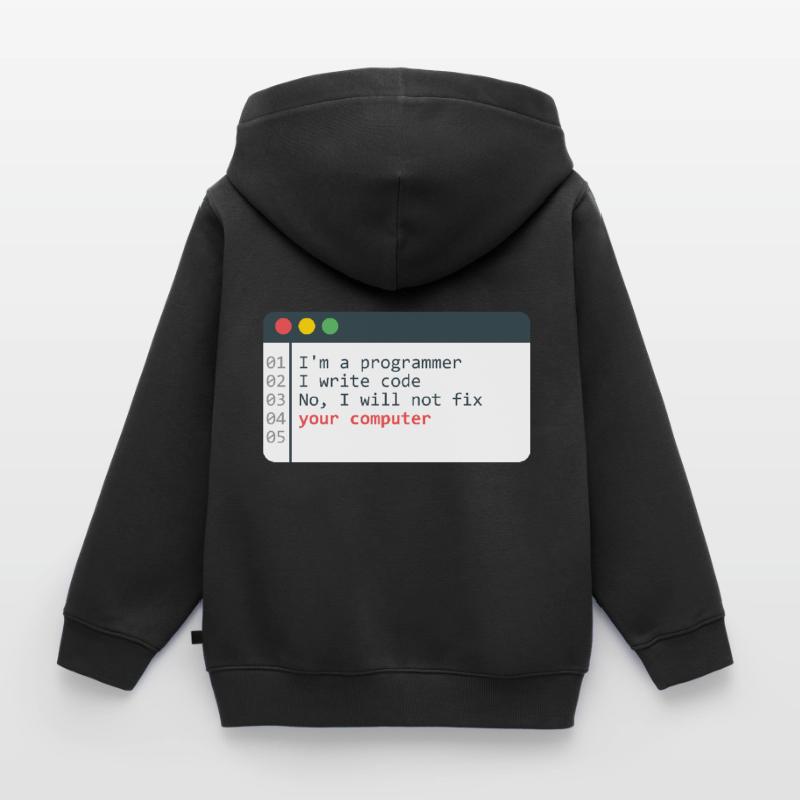 Programmierer HTML Computer Coder Codierung Programmierung Kinder Premium Organic Zip Hoodie