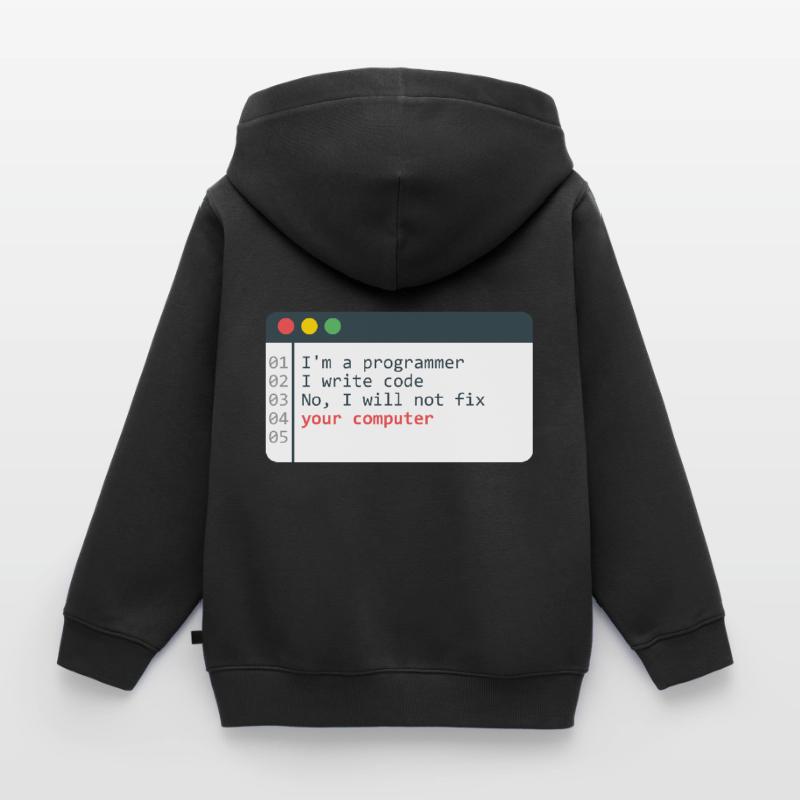 Programmierer HTML Computer Coder Codierung Programmierung Kinder Premium Organic Zip Hoodie