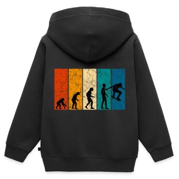 Skateboarder Skateboard Evolution Skate Skateing - Kinder Premium Organic Zip Hoodie - Schwarz - Hinten - AI Model Kid Male (0cm)