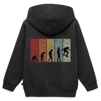 Skateboarder Skateboard Evolution Skate Skateing - Kinder Premium Organic Zip Hoodie - Schwarz - Hinten - AI Model Kid Male (0cm)