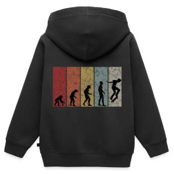 Evolution Skateboarder Skateboard Skater Skate - Kinder Premium Organic Zip Hoodie - Schwarz - Hinten - AI Model Kid Male (0cm)