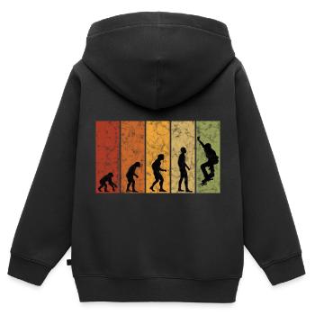 Evolution Skateboarder Skateboard Skater Skate - Kinder Premium Organic Zip Hoodie - Schwarz - Hinten - AI Model Kid Male (0cm)